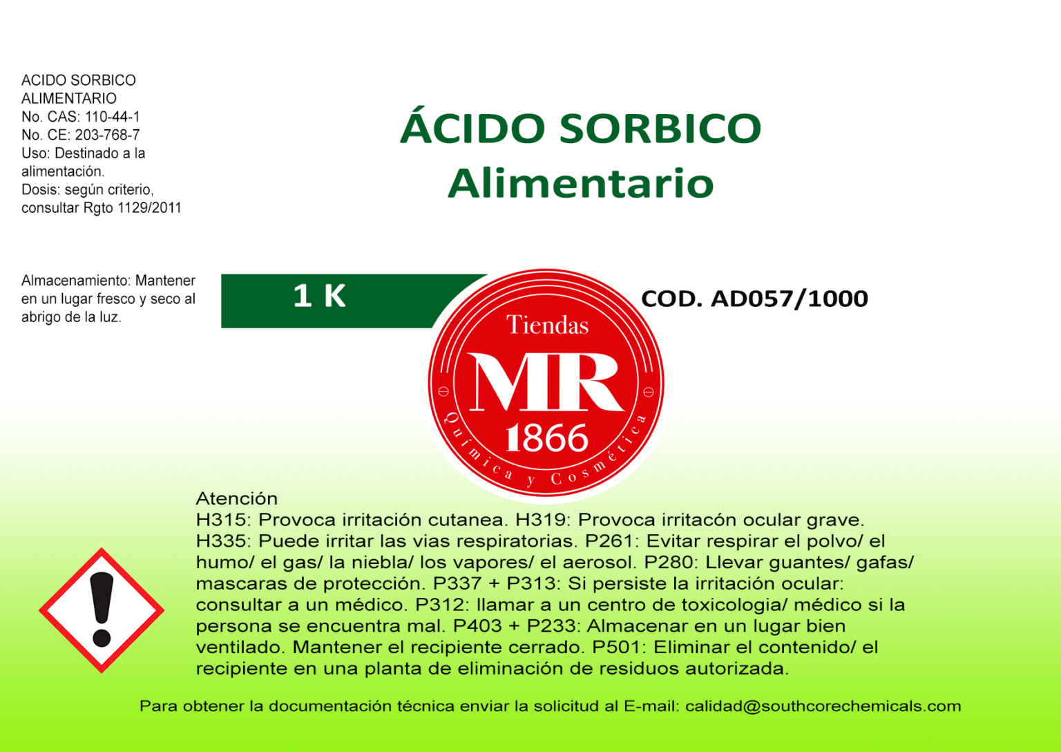 Acido Sorbico Alim K Tiendas Mr