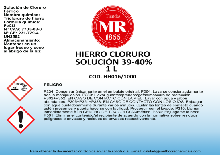 Cloruro De Hierro Hoja De Seguridad tiendasmr1866.com