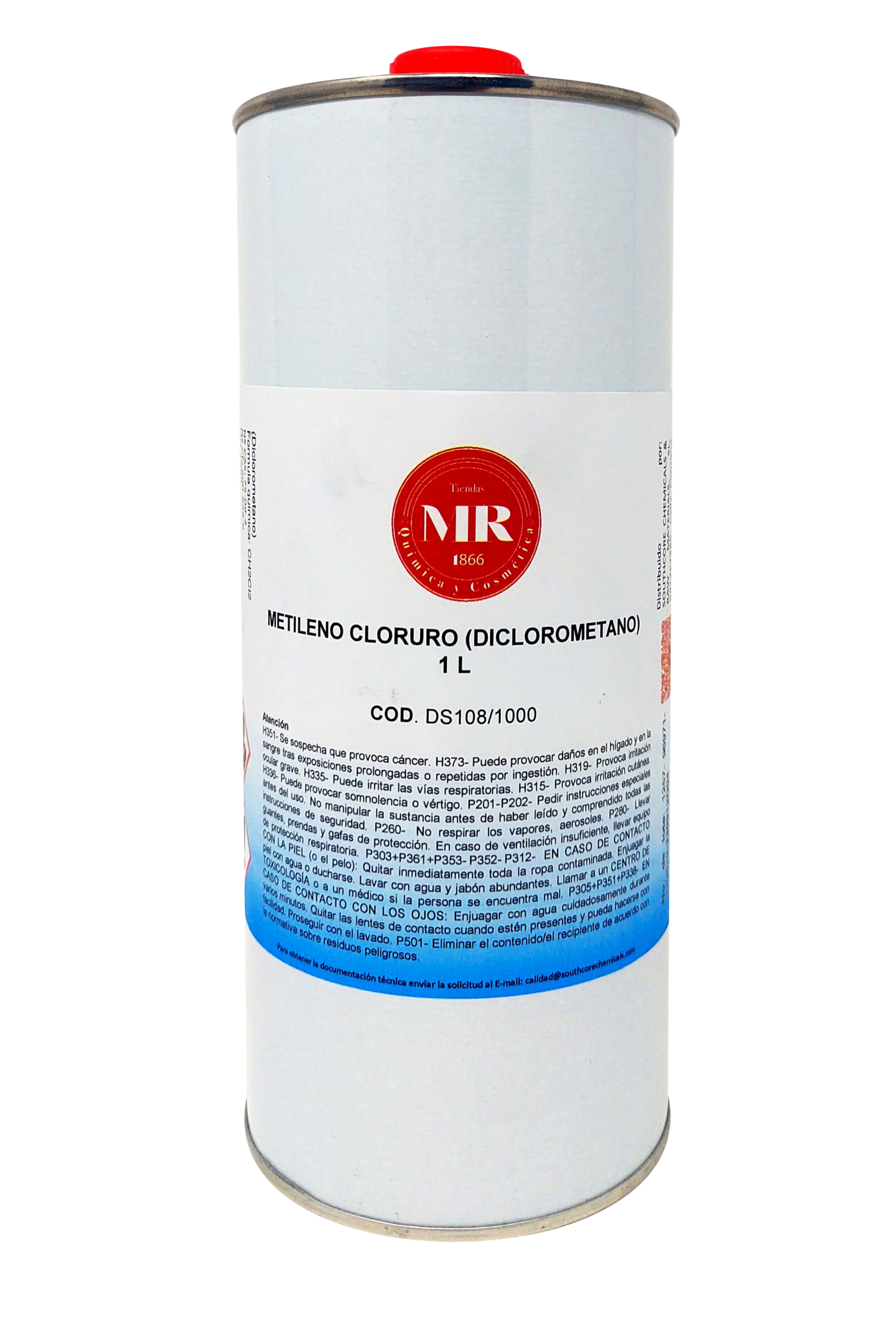 METILENO CLORURO (DICLOROMETANO) 1 L Tiendas MR 1866 METILENO CLORURO (DICLOROMETANO) 1 L Tiendas MR 1866