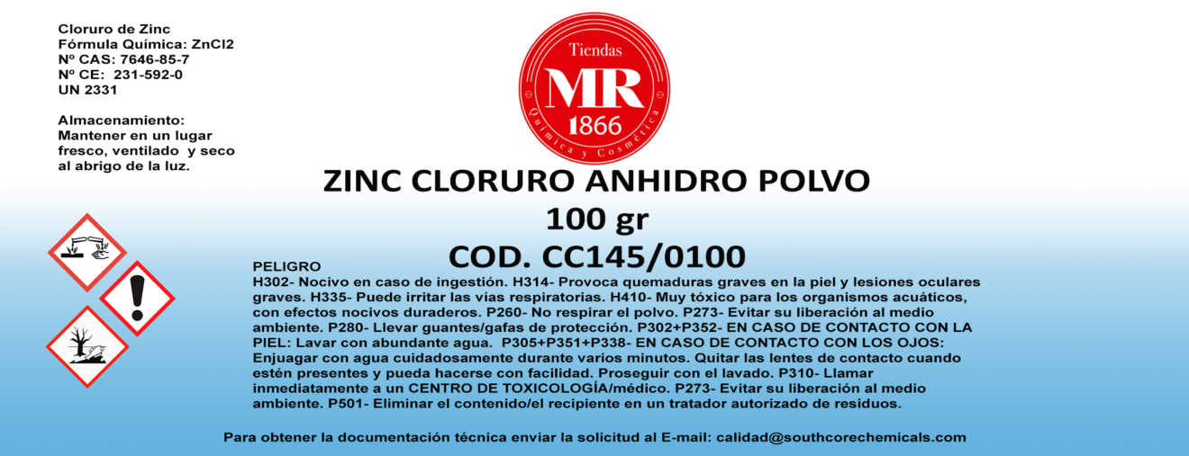 Cloruro De Zinc Hoja De Seguridad