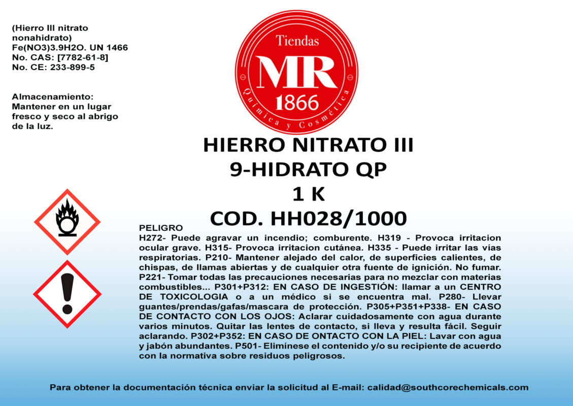 Hoja De Seguridad Nitrato De Hierro